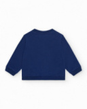 Chaqueta de felpa para niña en azul con corazón en el pecho y Chaqueta de felpa para niña en azul con corazón en el pecho y