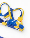 Bikini para niña en azul y amarillo con flores Bikini para niña en azul y amarillo con flores