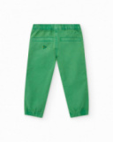 Pantalón para niño en verde con cintura elástica Pantalón para niño en verde con cintura elástica