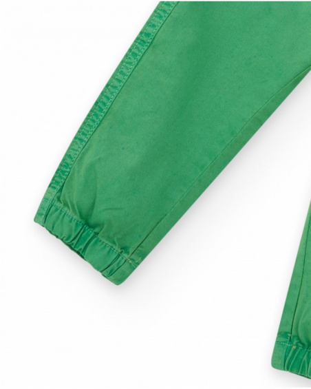 Pantalón para niño en verde con cintura elástica