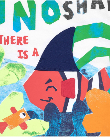 Camiseta para niño en blanco con frase "OH NO SHARK" Camiseta para niño en blanco con frase "OH NO SHARK"