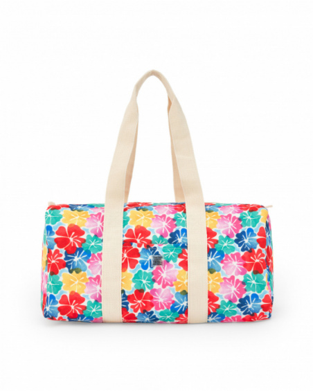Bolsa para niña con estampado floral y asas crudo Bolsa para niña con estampado floral y asas crudo