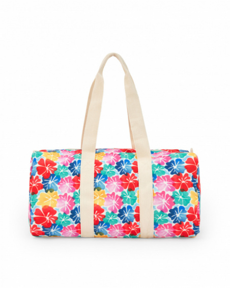 Bolsa para niña con estampado floral y asas crudo Bolsa para niña con estampado floral y asas crudo
