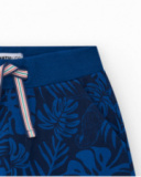 Bermuda para niño en negro con estampado tropical y cintura Bermuda para niño en negro con estampado tropical y cintura