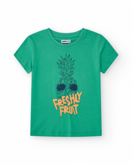 Camiseta para niño en verde con estampado Camiseta para niño en verde con estampado