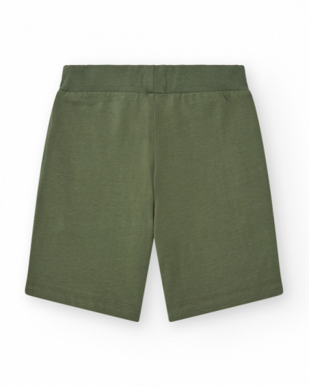 Bermudas para niño color verde con cintura ajustable y bolsillos Bermudas para niño color verde con cintura ajustable y bolsillos