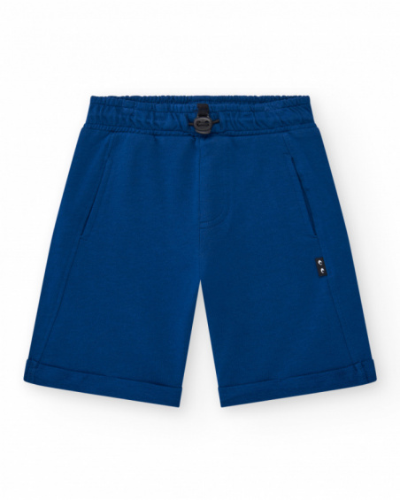Bermudas para niño en azul marino con cintura ajustable y