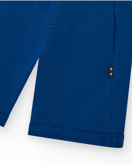 Bermudas para niño en azul marino con cintura ajustable y