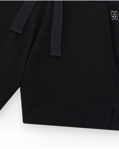 Pantalón corto para niña color negro con cintura elástica y Pantalón corto para niña color negro con cintura elástica y
