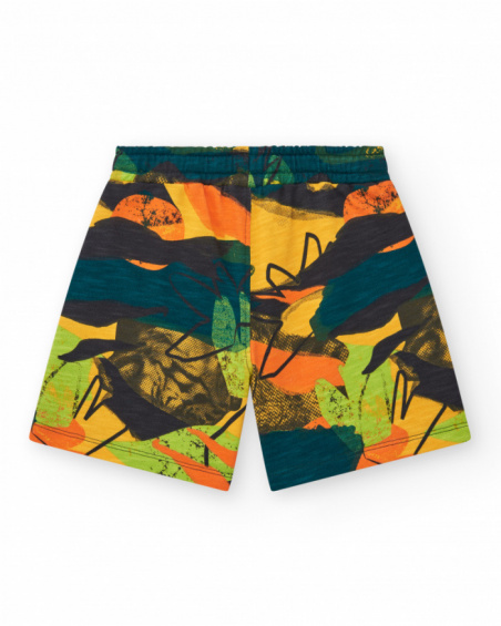 Bermudas para niño en verde con cintura elástica Bermudas para niño en verde con cintura elástica