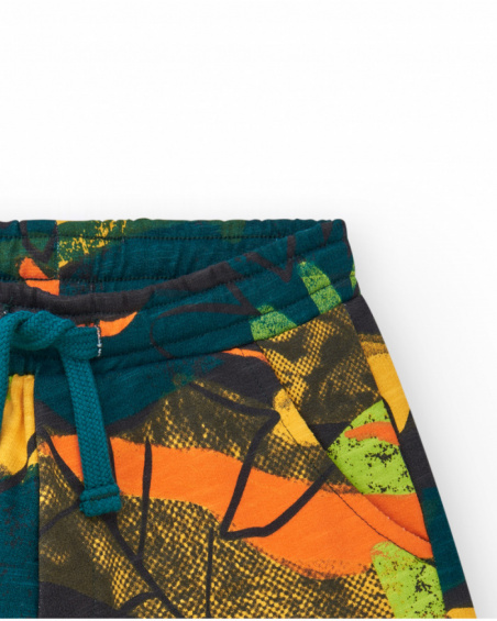 Bermudas para niño en verde con cintura elástica Bermudas para niño en verde con cintura elástica