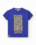 Camiseta para niño en azul con frase estampada Camiseta para niño en azul con frase estampada