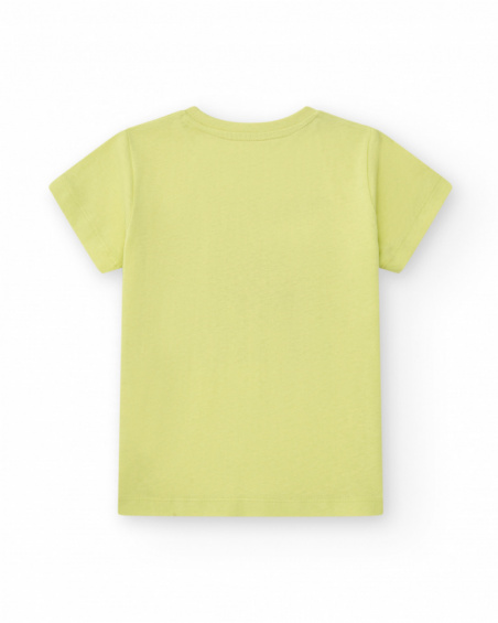 Camiseta para niño en verde con cocodrilo estampado