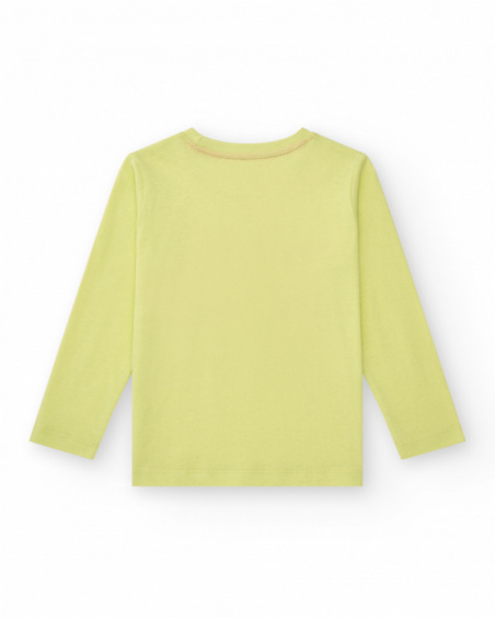 Camiseta de manga larga para niño en verde con estampado de Camiseta de manga larga para niño en verde con estampado de