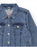 Cazadora vaquera para niño en azul con bolsillos frontales Cazadora vaquera para niño en azul con bolsillos frontales