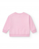 Sudadera para niña en rosa con estampado multicolor y mensajes Sudadera para niña en rosa con estampado multicolor y mensajes