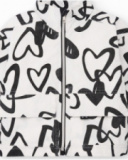 Cazadora niña en blanco con estampado de corazones Cazadora niña en blanco con estampado de corazones
