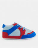 Zapatillas deportivas de bebé niño en azul y rojo con cordones elásticos Zapatillas deportivas de bebé niño en azul y rojo con cordones elásticos