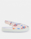 Sandalias de bebé niña en rosa claro con estampado veraniego Sandalias de bebé niña en rosa claro con estampado veraniego