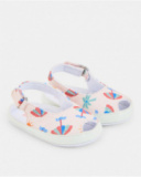 Sandalias de bebé niña en rosa claro con estampado veraniego Sandalias de bebé niña en rosa claro con estampado veraniego