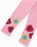 Leggings de niña en rosa con estampado floral multicolor Leggings de niña en rosa con estampado floral multicolor