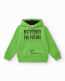 Sudadera bicolor para niño con capucha y estampado "Beyond the