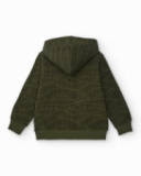 Sudadera con capucha para niño en verde con estampado gráfico y