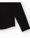 Camiseta negra de manga larga con detalle de lazo en strass