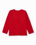 Camiseta roja de manga larga para niño con mensaje gráfico Camiseta roja de manga larga para niño con mensaje gráfico