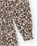 Vestido estampado animal print para niña con manga larga