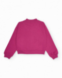 Cazadora fucsia para niña con bolsillos frontales