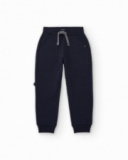 Pantalón jogger azul marino para niño con cordón ajustable Pantalón jogger azul marino para niño con cordón ajustable