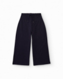 Pantalón ancho para niña en azul marino con cintura elástica Pantalón ancho para niña en azul marino con cintura elástica