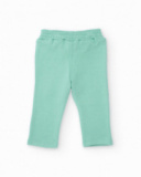 Conjunto de sudadera blanca y pantalón verde agua para niña Conjunto de sudadera blanca y pantalón verde agua para niña