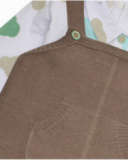 Conjunto para recién nacido de peto tejido y camiseta estampada