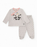 Set de camiseta y pantalón para recién nacido en color gris con