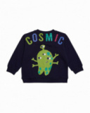 Sudadera de felpa para niño color azul marino con estampado de