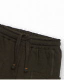 Pantalón de felpa para niño en marrón con bolsillos cargo