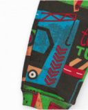 Pantalón para niño en marrón con estampado integral de vehículos