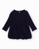 Vestido para niña en azul marino con apliques de corazones