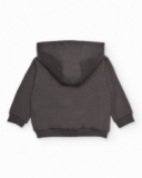 Sudadera con capucha para niño en gris con estampado gráfico y
