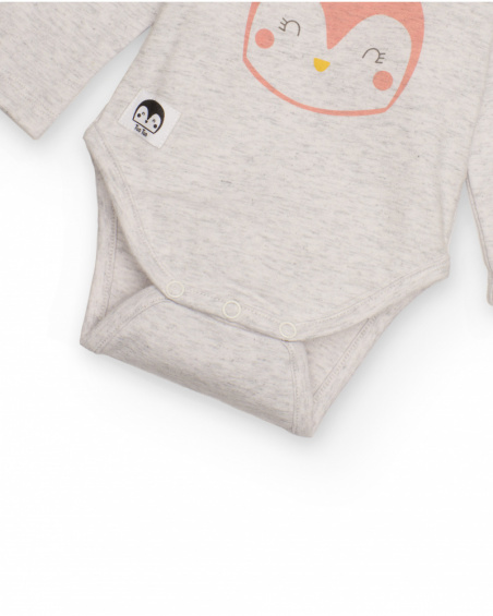 Pack de bodies de recién nacido en blanco y gris con estampados