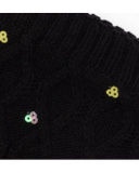 Cuello de punto para niña en color negro con lentejuelas