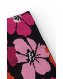 Bufanda de niña en negro con estampado floral colorido