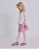 Blusa de manga larga para niña color blanco con detalle de