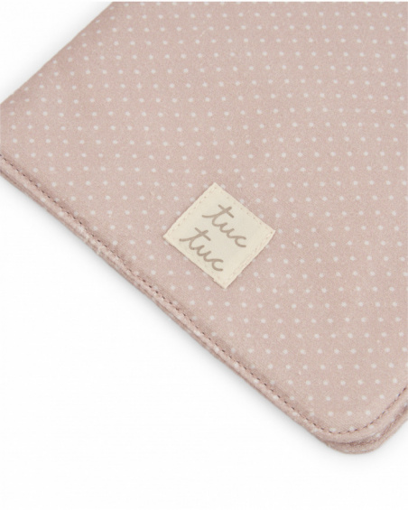 Portadocumentos de bebé con diseño de topitos en tono beige