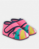 Zapatillas de casa de niña color rosa con cierre de velcro