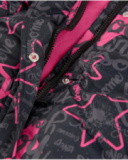 Abrigo acolchado de niña con estampado de estrellas y mensajes