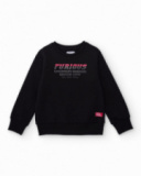 Sudadera negra para niño con estampado “Furious”