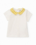 Conjunto de recién nacido de punto y estampado vichy